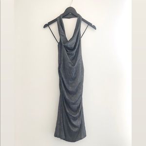 Nicole Miller Cowl Neck Halter Cocktail Dress